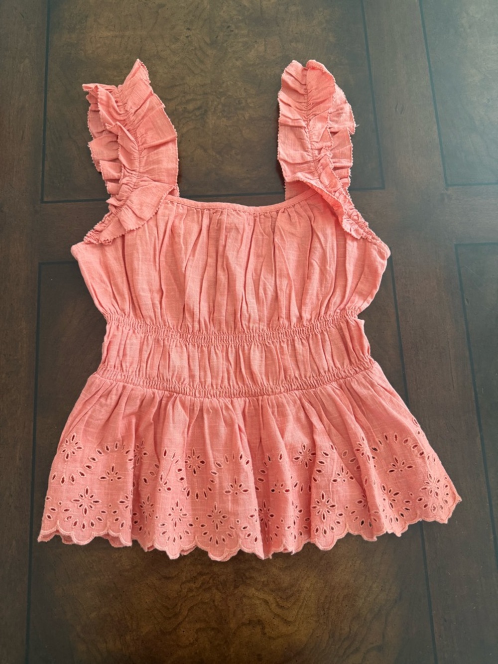 Old Navy Coral Ruffle Tank Top